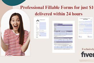 create interactive fillable PDF forms within 24 hours