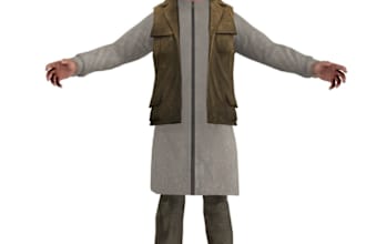 humanoid 3d realistic character model,zbrush,uv map,sculpt,unity,anime,nfw model