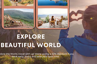 make creative social media ads design, travel, holiday