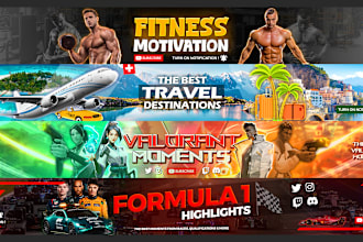 create youtube banner eyecathing, professional