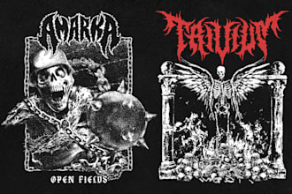 design artwork for metal, punk, stoner, hardcore band merch