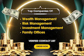 provide wealth, risk, investment management companies or family office leads