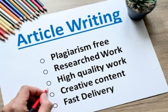 do blog post writing, SEO article writing, or content writing