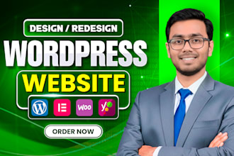 build wordpress website development, business website or wordpress blog website