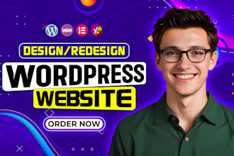 build wordpress website development, business website or wordpress blog website
