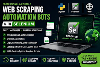 do automation bots, web scraping, and selenium python scripts