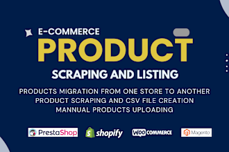 bulk scrape products upload or import csv to shopify woocommerce magento listing