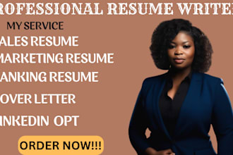 create sales resume, banking ,marketing, linkedin and cover letter