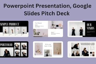 design a template powerpoint presentation, google slides, pitch deck in 24 hours