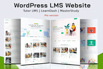 create a lms website using learndash masterstudy and tutor lms pro