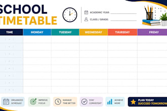 design school and academic timetables and training planners