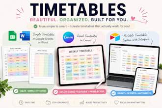 create automated timetable, weekly schedule with interface