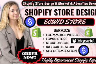 do ecwid store, big cartel store, ecommerce website, shopify store design
