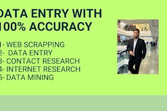 do fastest data entry in one day and  data scraping