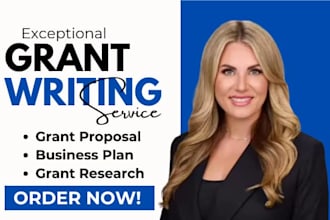 do grant writing research grant proposal, write investor plan, restaurant plan