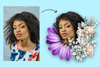 transform your portraits with artistic floral design stunning photo enhancement