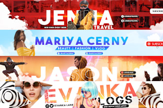 design a travel youtube channel banner in 24 hours