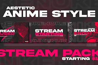 make anime style stream pack for you