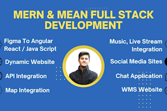build web app as full stack mern mean developer using react next node
