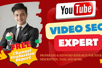 be a youtube channel growth manager, monetization, and seo expert