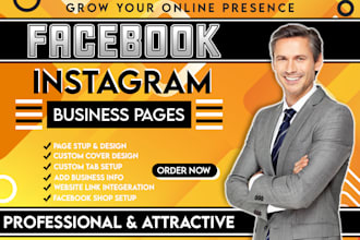 create and setup facebook, instagram, linkedin business pages