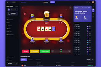 custom fantastic tournament website, slot, sports app, blackjack, bet app, poker