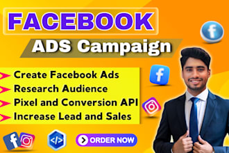 be your facebook ads manager, fb ads campaign, fb marketing, instagram ads