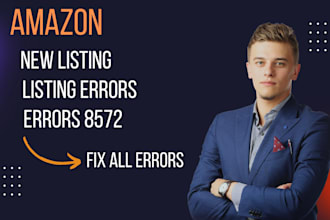 fix amazon errors, listing error 8572 and create new listing