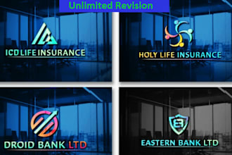 design 3d banking financial investment marketing logo