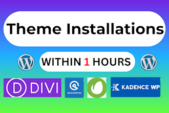 install generatepress, kadence, avada, flatsome, divi theme