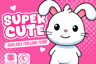 design super cute character stickers in 24 hours