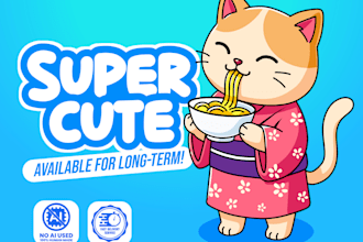 draw super cute characters and mascot illustration