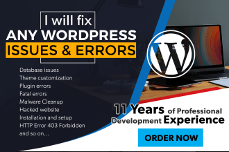 fix wordpress issues and critical errors