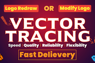 do vector tracing, modify, and recreate the logo in 12 hours