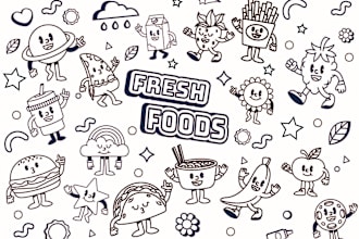 do all kind of  doodle illustration, doodle art, doodle icon, sticker