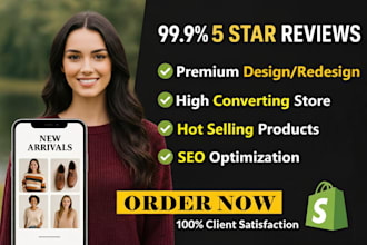 build shopify website, design or redesign shopify store, dropshipping store