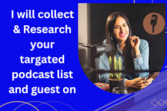 create a podcast list, and podcast research for you and your guests on