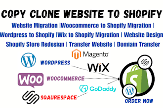 do shopify migration from wix prestashop godaddy magento opencart wordpress site