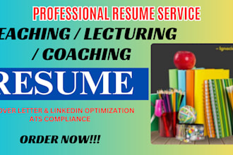 craft teaching resume, cover letter, linkedin optimisation
