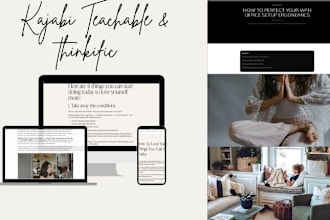 create online course website in teachable,thinkific or kajabi