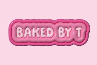 create a unique 3d outlined bubble logo for your business