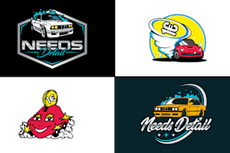 do automotive auto mobile detailing car wash spa logo design