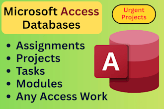 do your urgent microsoft access assignments, projects