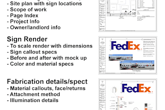 design and mock up channel letters on elevation with fabrication details