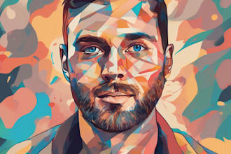 create a face into color vector art portrait