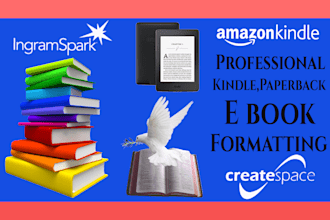 design book formatting for kindle ebook, kdp, lulu, ingramspark