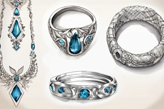 draw a beautiful fashion jewelry design sketch