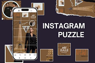 create a professional instagram puzzle feed or grid
