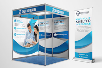 design printable trade show booth or backdrop for exhibition
