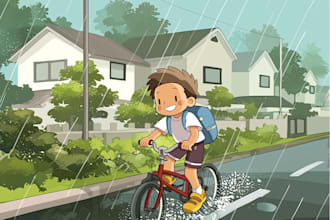 do children story book illustration and ai illustration